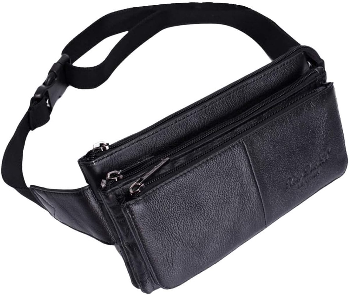 Leather Fanny Pack Waist Bag for Men Women Outdoor Travel Hunting Hiking Camping Hip Bum Belt Mobile Phone Wallet - ShopVlot
