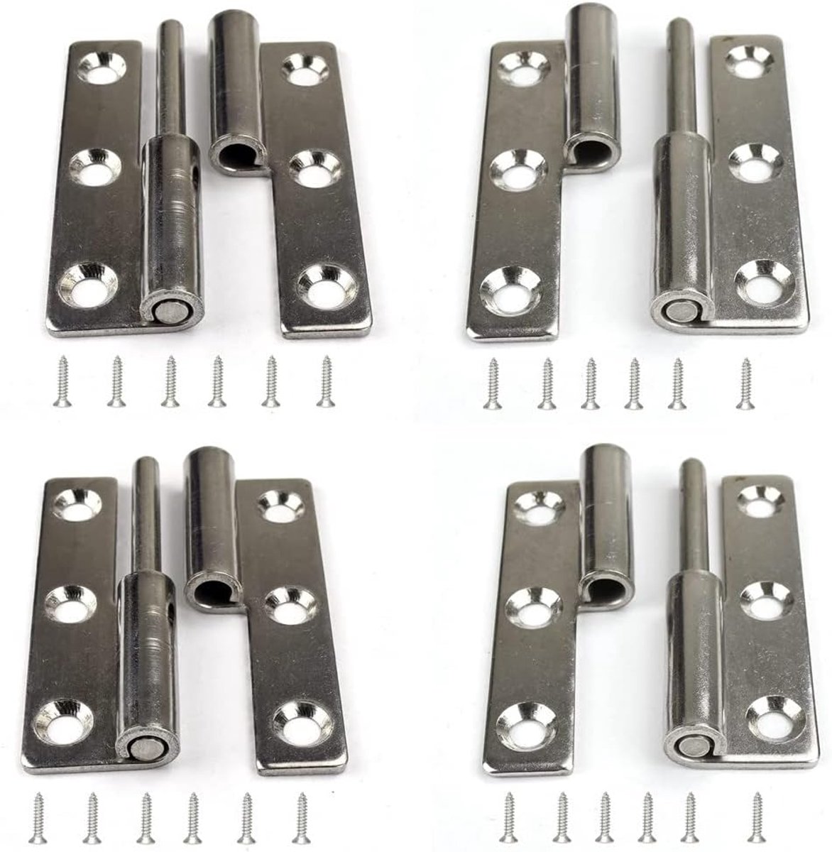 4pcs 3" Lift Off Hinges, Detachable Door Hinges, Small Slip Joint Stainless Steel Flag Hinge, Door Lift-Off Hinge - ShopVlot