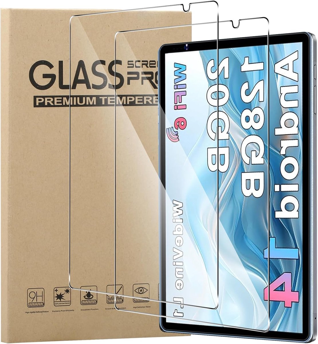 MEMELOKA Tempered Glass for Biegedy B22 Tablet/JUEDUR Tablet 10 inch, 2 Pieces Hardness 9H Scratch-Resistant HD - ShopVlot