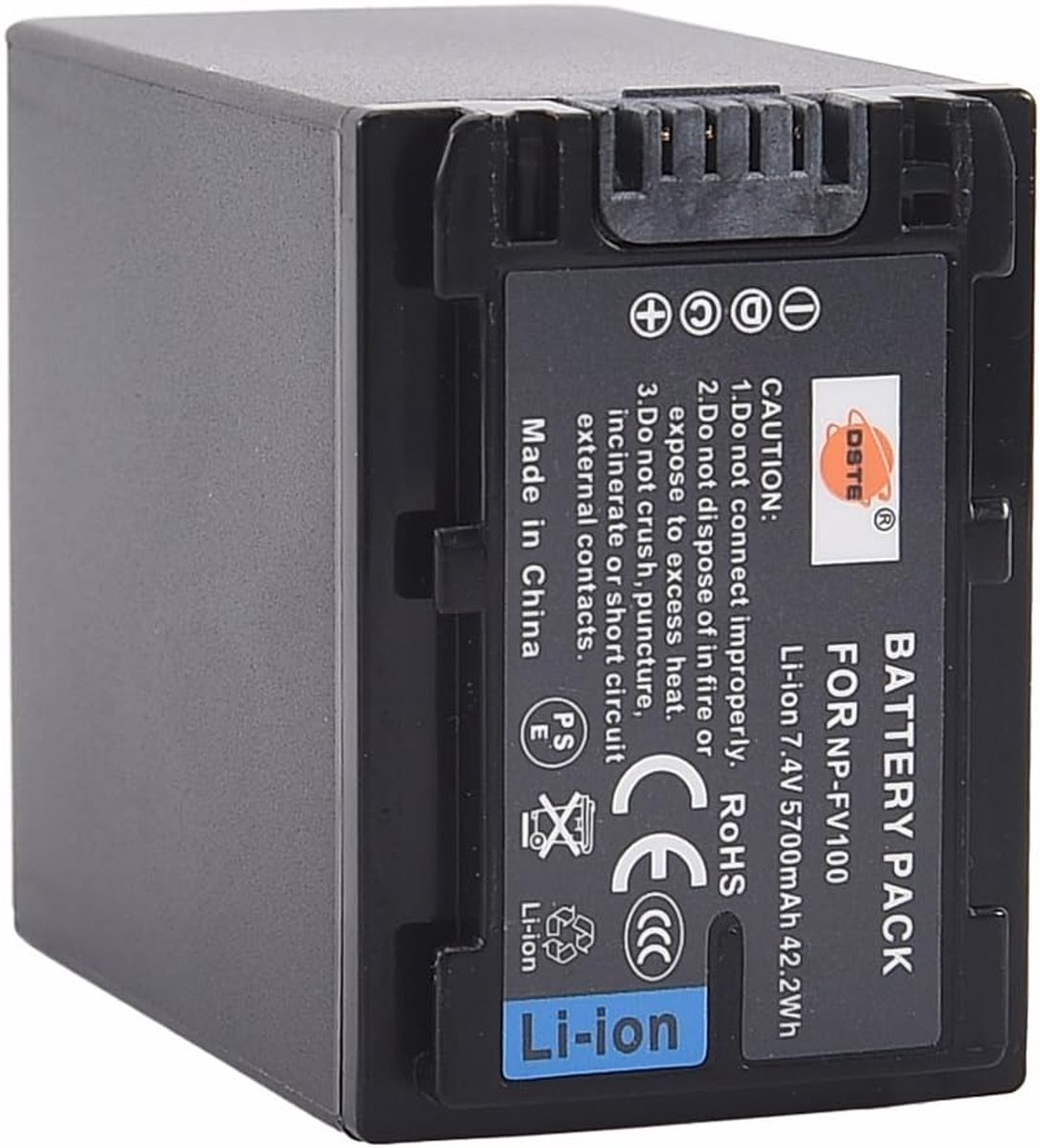 DSTE NP-FV100 (5700mAh/7.4V) Li-Ion Battery Compatible with Sony DCR-SR15 DCR-SR68 DCR-SR88 DCR-SX65 DCR-SX85 - ShopVlot