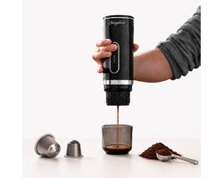 ChargeLuxe - Draagbare Espressomachine - Koffiezetapparaat voor Onderweg - draagbare koffiemachine. - 20 Bar - Voor Capsules, Cups & Gemalen Koffie - Verwarmt Zelf Water tot 92°C - USB-C Oplaadbaar - IJskoffie - Reis, Camping & Auto - 12 Volt