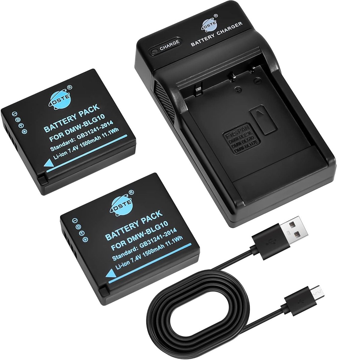 DSTE DMW-BLG10 DMW-BLG10E Camera Battery (2 PCS) and Charger Compatible with Panasonic DMC-GF3, DMC-GF5, DMC-GF6 - ShopVlot