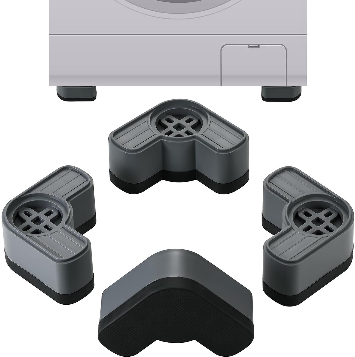 SnelShoppen - 4 Pack Trillingsdempers voor Wasmachine, Rubber Voeten voor Wasmachine, Geluid Verminderen, Schokabsorberend, Antislip Voeten voor Wasdr