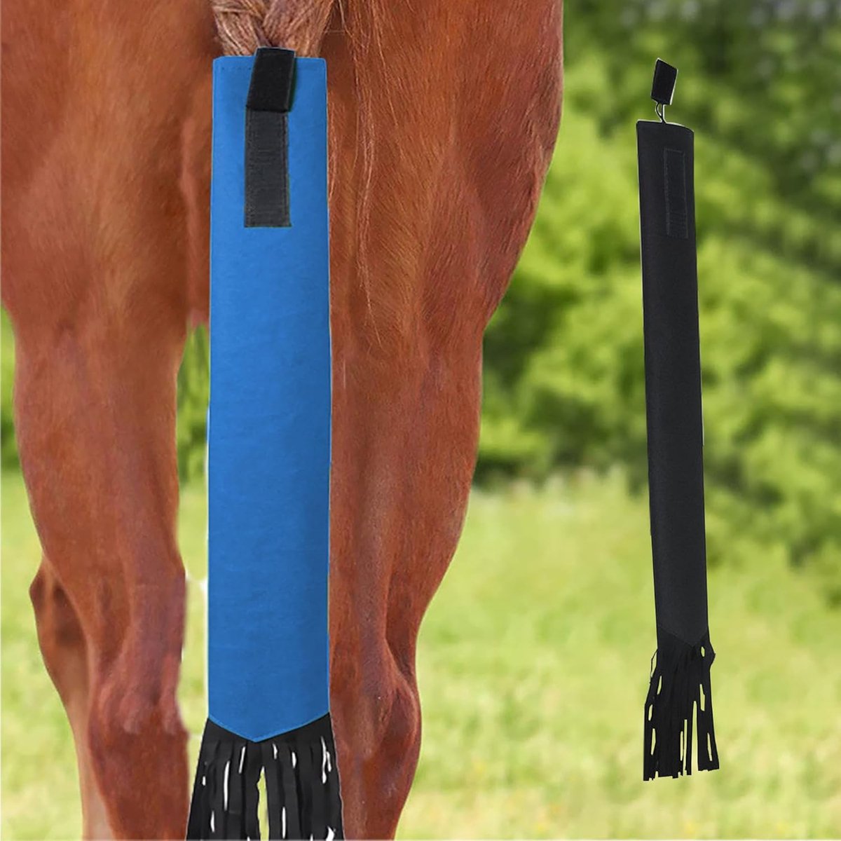Paardenstaartzak, 2-pack, paardenstaarthoes met kwastje, beschermt de paardenstaart tegen vuil, breuk en insecten - ShopVlot
