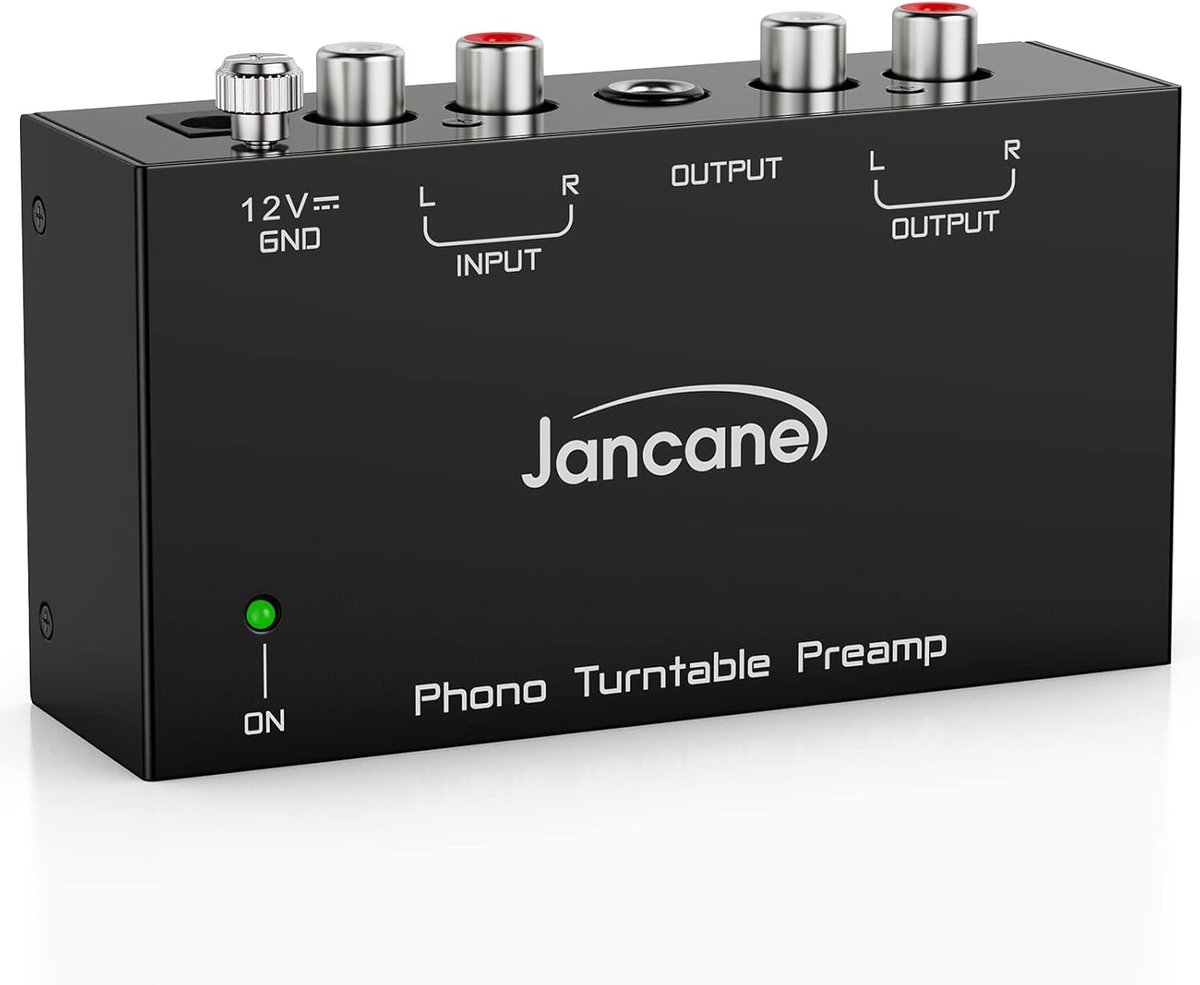 Phono Preamp, Record Player Preamp with RCA Input, RCA/TRS Output, Low Noise Operation with 12V DC Adapter - ShopVlot