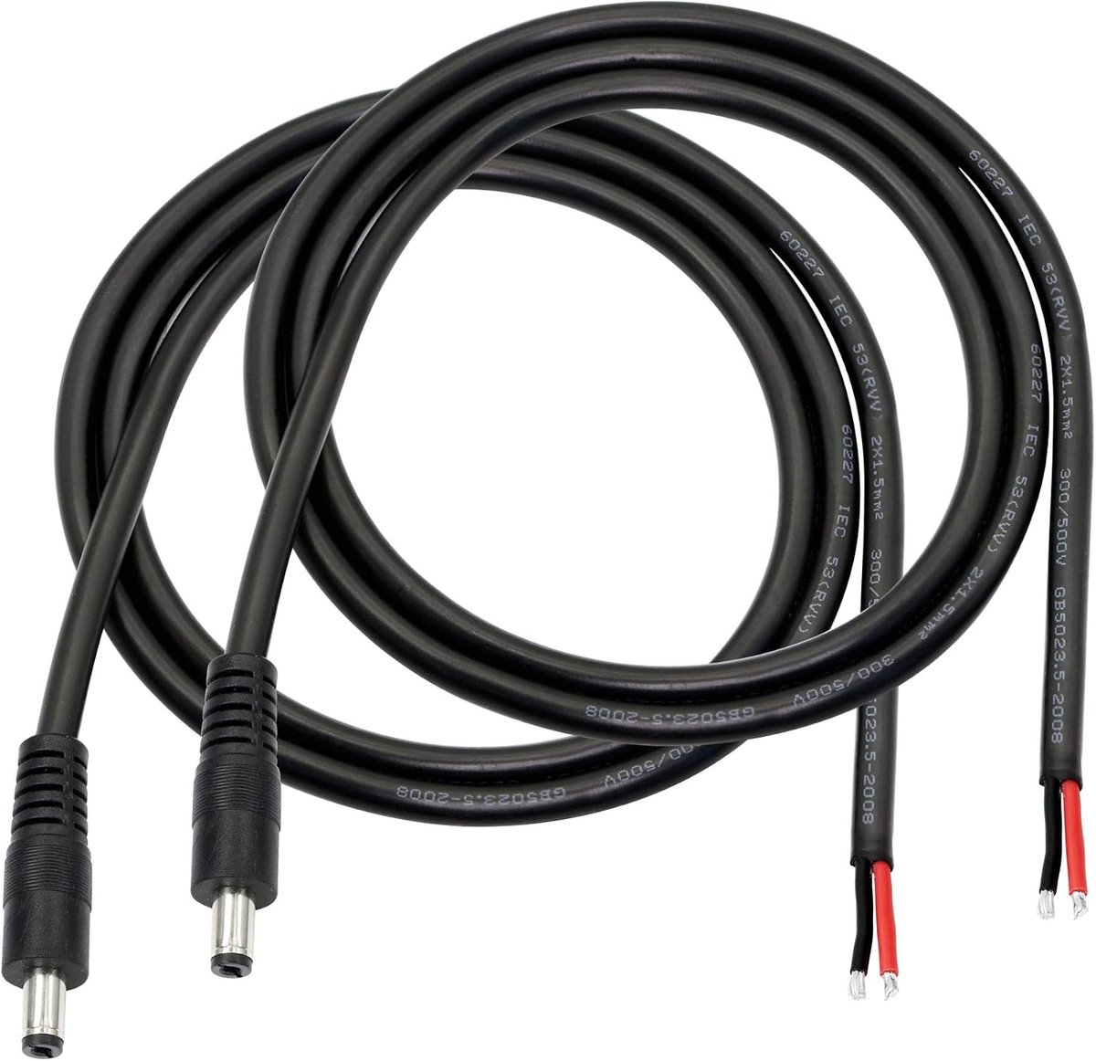 GINTOOYUN DC Power Money Tail Cable, 3 Feet DC 5.5mm x 2.1mm Male Connector to Bar Cable Open End Power Supply Repair - ShopVlot