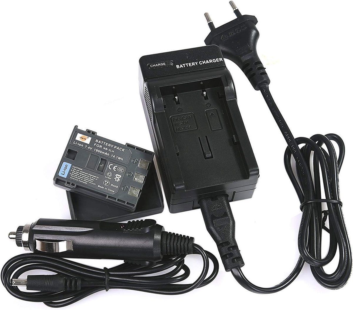 DSTE® Replacement Battery and DC18E Travel Charger Compatible with Canon NB-2L NB-2LH Optura 30 40 50 60 400 500 - ShopVlot