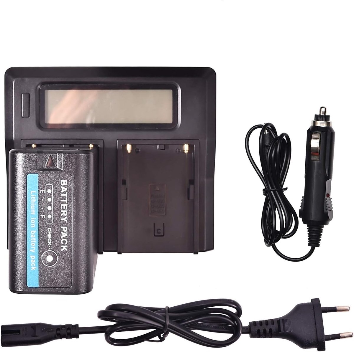DSTE® Replacement Battery BP-U60 + LCD Dual Charger Compatible with Sony PMW-100, PMW-150P,PMW-160, PMW-200, PMW-EX1 - ShopVlot