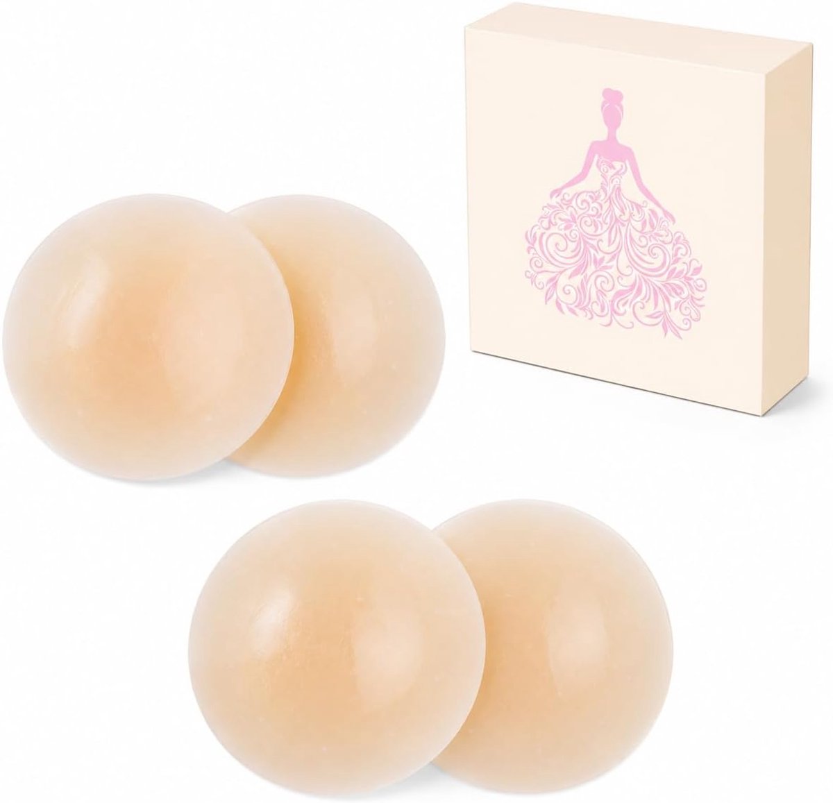 MagiSel Tepelpads - tepelcovers voor vrouwen - 4 stuks siliconen tepelcovers, onzichtbare zelfklevende pads - ShopVlot