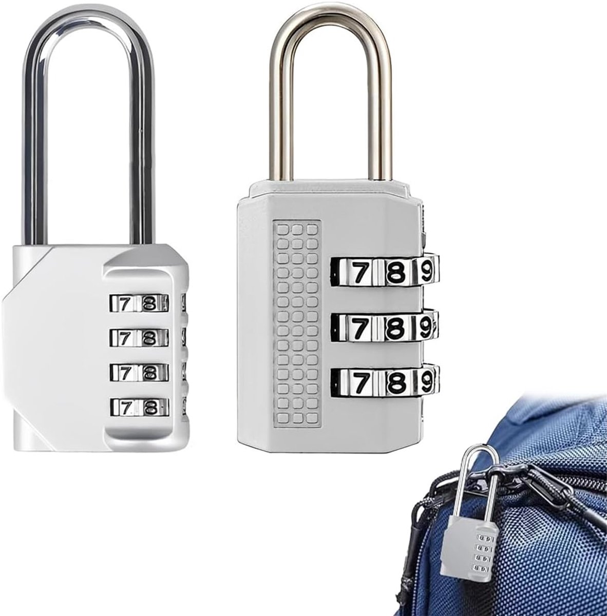 1 Pcs Combination Lock with 4 Digits Long and 1 Small Padlock Combination Padlock Metal Padlock with Waterproof - ShopVlot