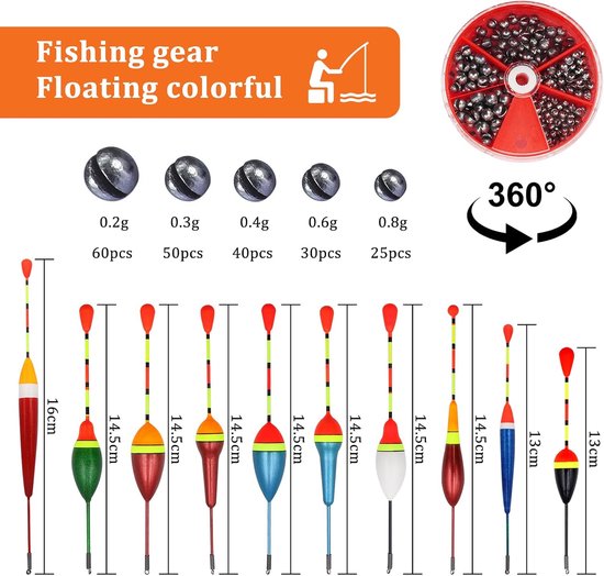 LOREC 10pcs Fishing Float Fishing Float High Sensitivity Fishing Float for Fishing Float Trout Fishing Float with - ShopVlot — afbeelding 5