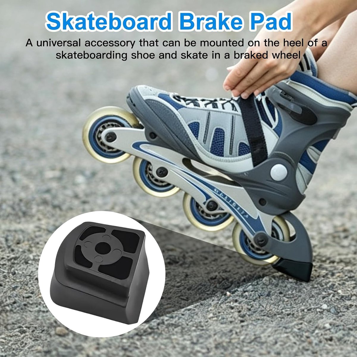 4 stuks inlineskates rem achter, remstopper remblok van PP - Inlineskates rem, universeel, met schroeven en moeren - ShopVlot