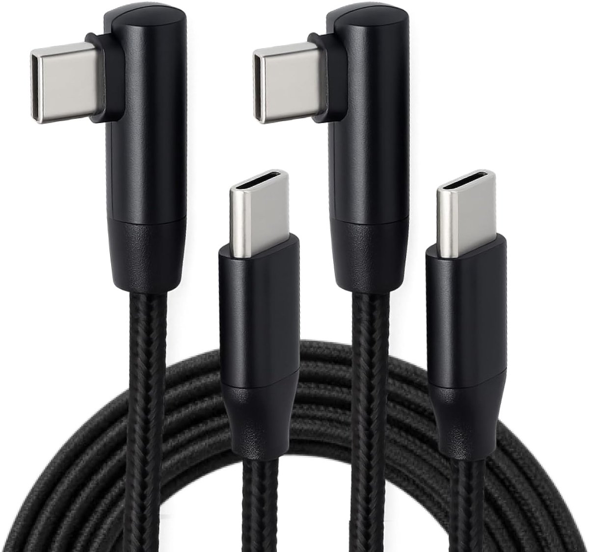 2pcs USB C to USB C Cable, Curved, PD, USB C to USB C Cable, Compatible with Smartphones, Tablets, Laptops, Controllers - ShopVlot
