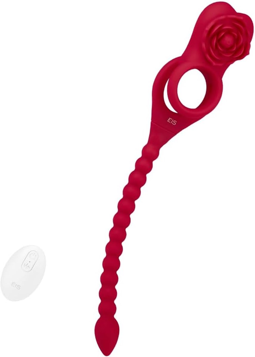 EIS, Vibrator, 3-in-1 Silicone Ring, Clitoral and Anal Stimulation, 10 Vibration Programs, Rechargeable, Splashproof - ShopVlot