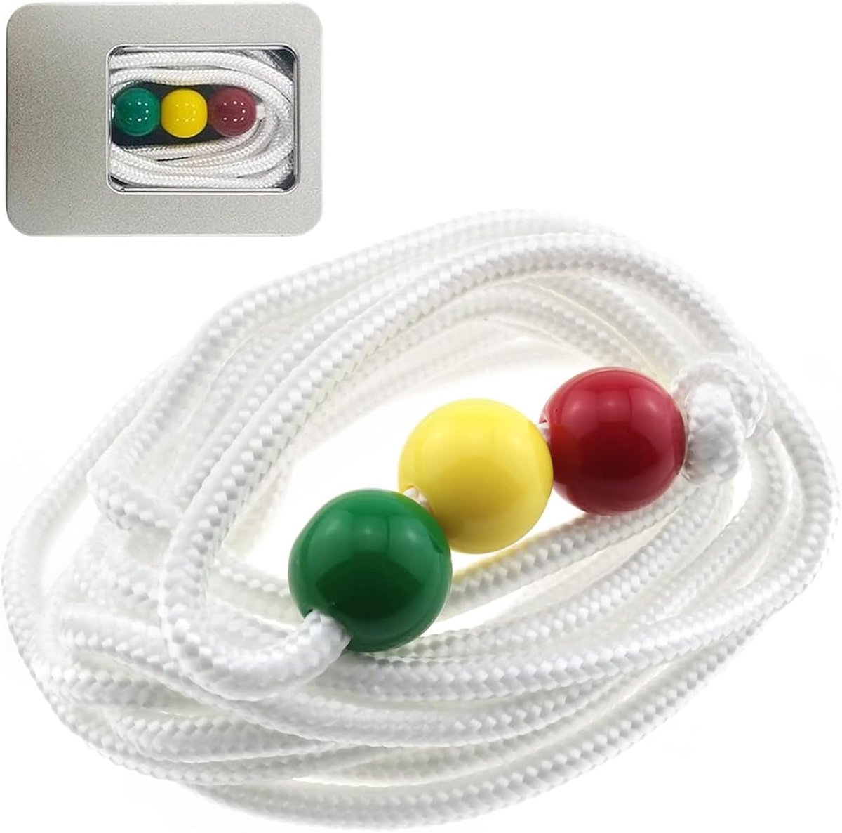 Brock-Koord met Drie Kralen - 2 meter - nylon touw - voor zichttraining - ShopVlot