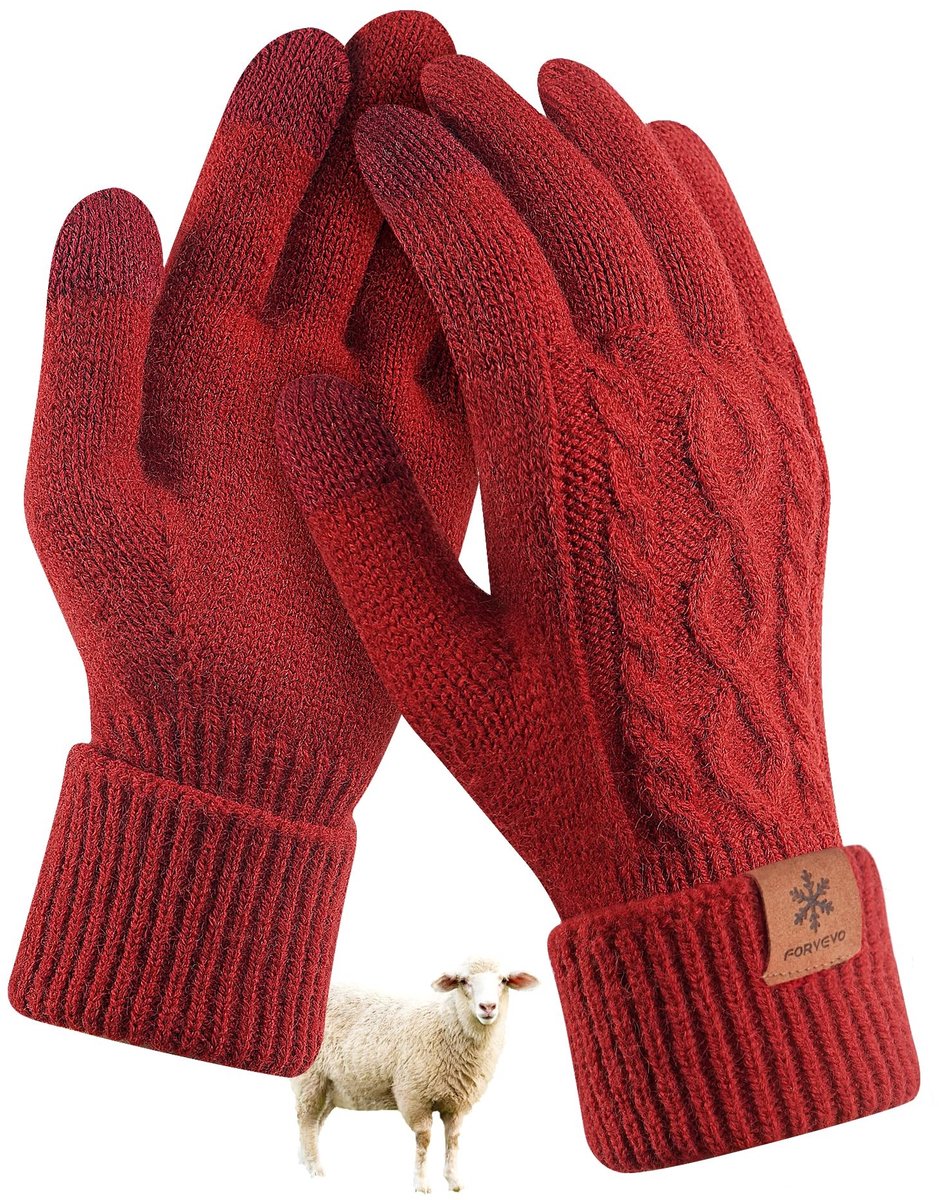 Dames Winterhandschoenen van Wol met Fleece