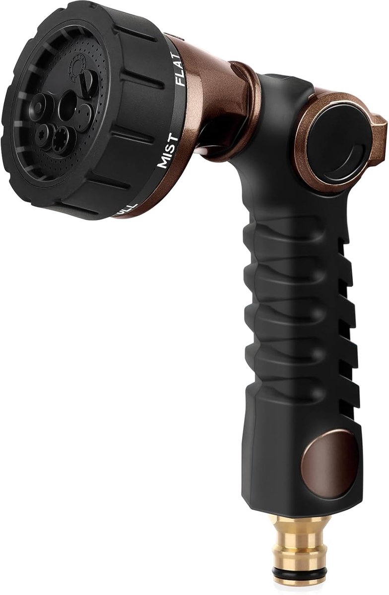 Tuinslang sproeigun met 7 sproeipatronen - zware metalen uitvoering - thumb flow control - ideaal voor tuin en voertuig - ShopVlot