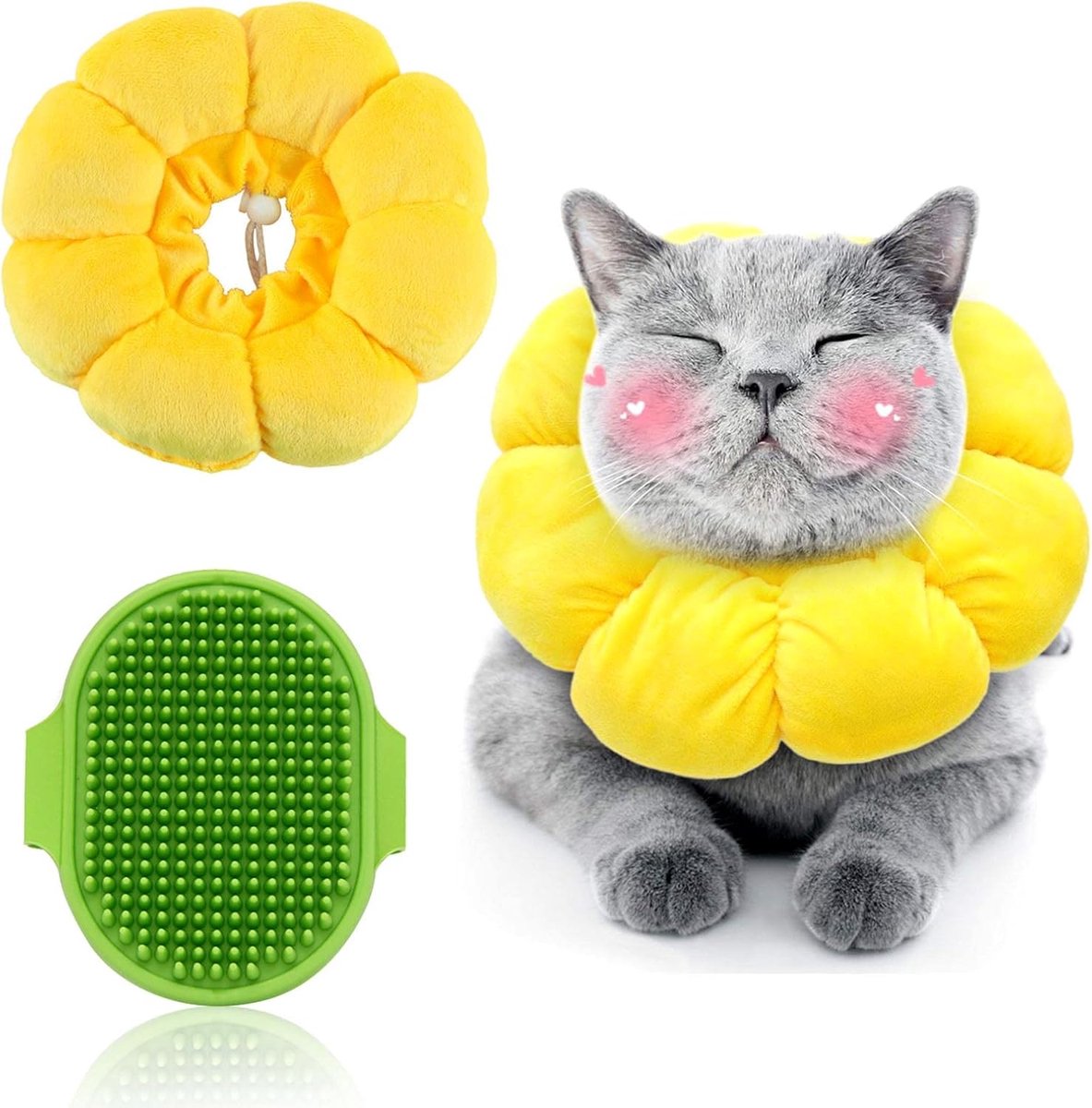 Kat herstelhalsband 22 cm - verstelbare zonnebloem - anti-likken en anti-krabben - ideaal voor herstel - ShopVlot
