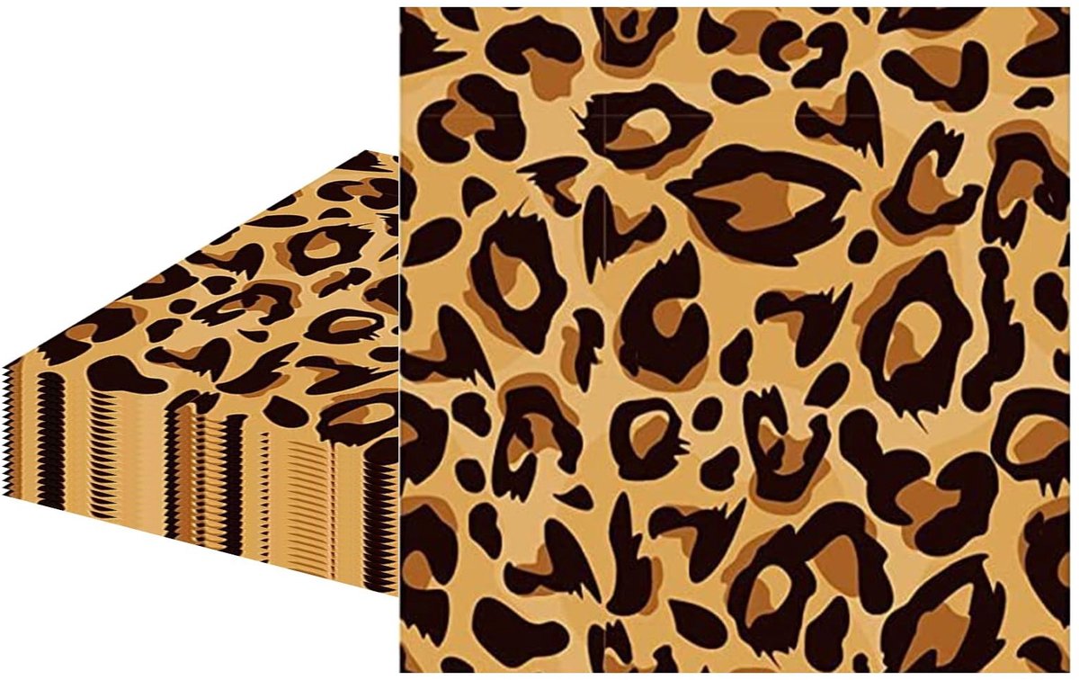 Solidchoice - Set van 20 Papieren Servetten met Luipaardprint