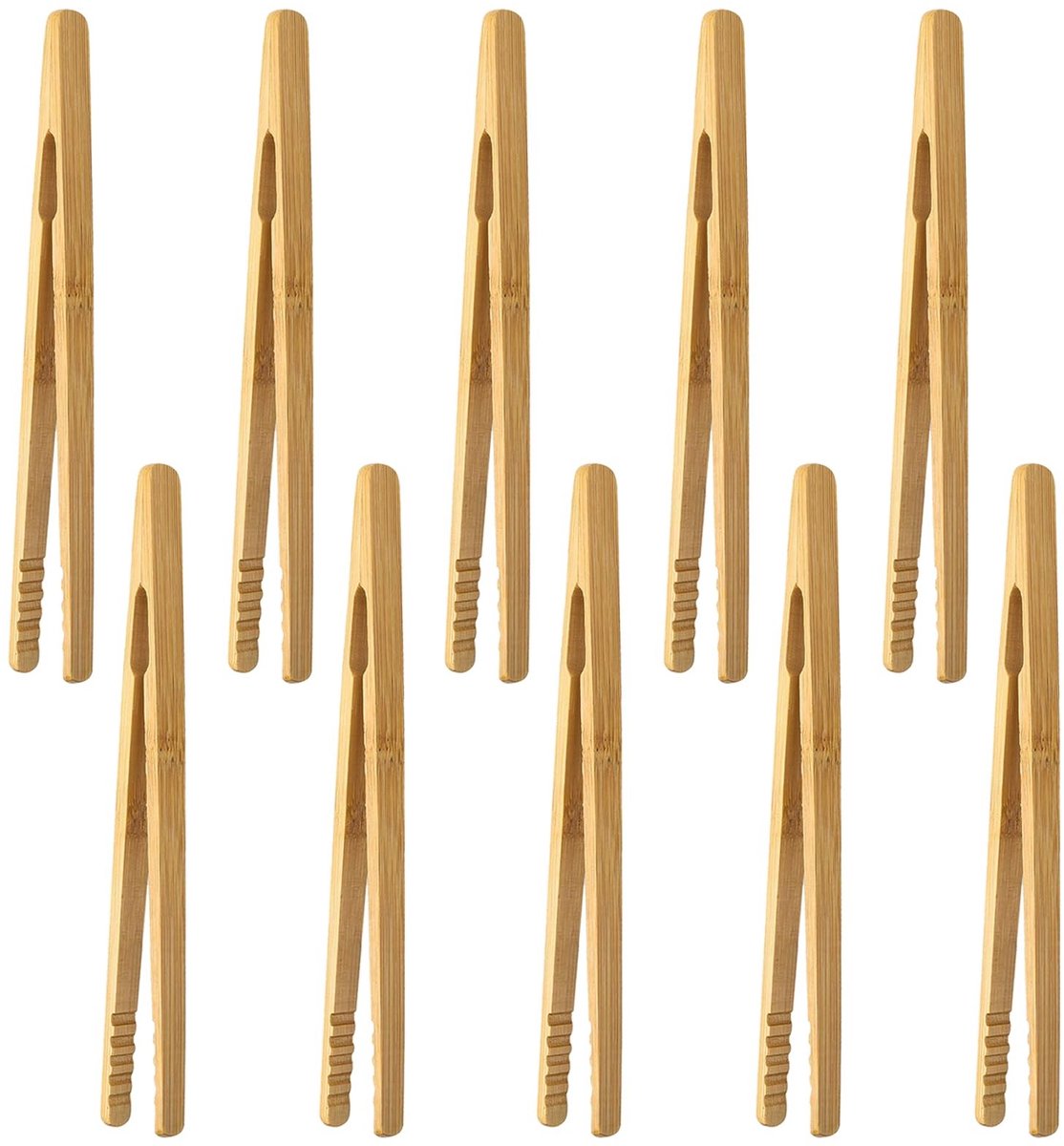 Solidchoice - 10 Stuks Houten Grill Tangen voor BBQ en Buffet