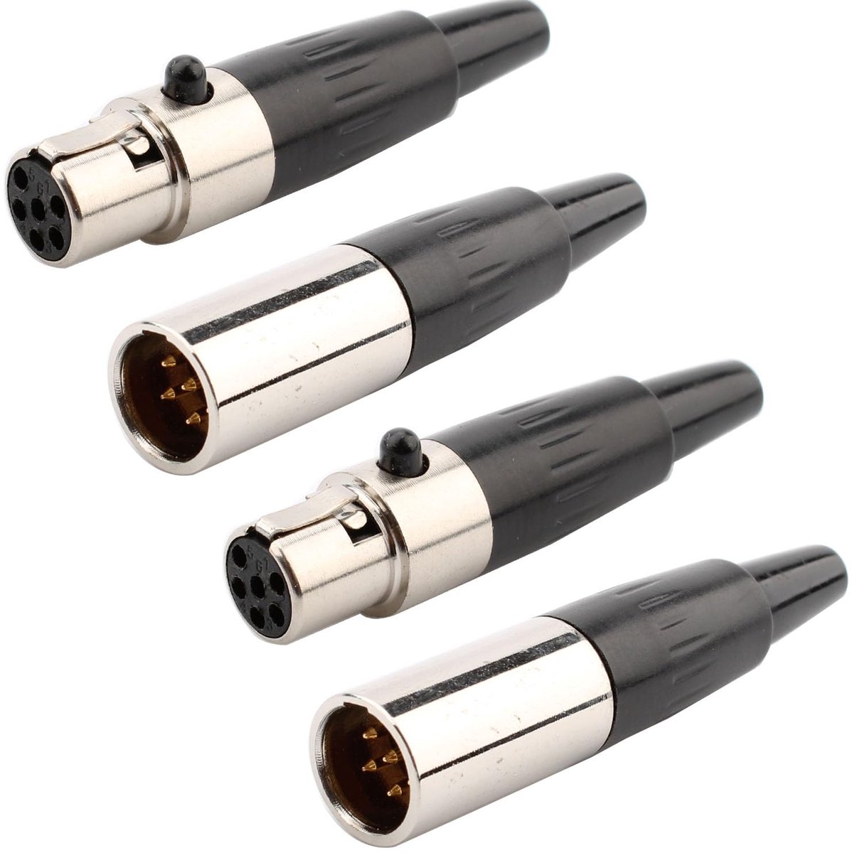 XLR connectors 6-polig - mini XLR stekkers - hoogwaardig materiaal - betrouwbare signaaloverdracht - ShopVlot