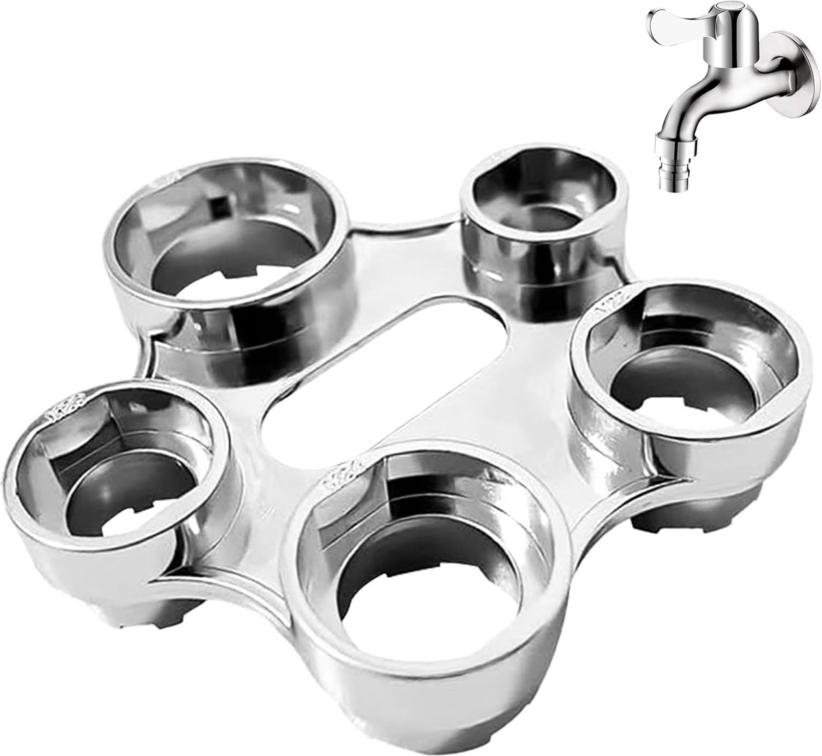 Faucet Wrench 10-in-1 - Zinklegering - Voor verschillende kraanformaten - Eenvoudige vervanging van beluchters - ShopVlot
