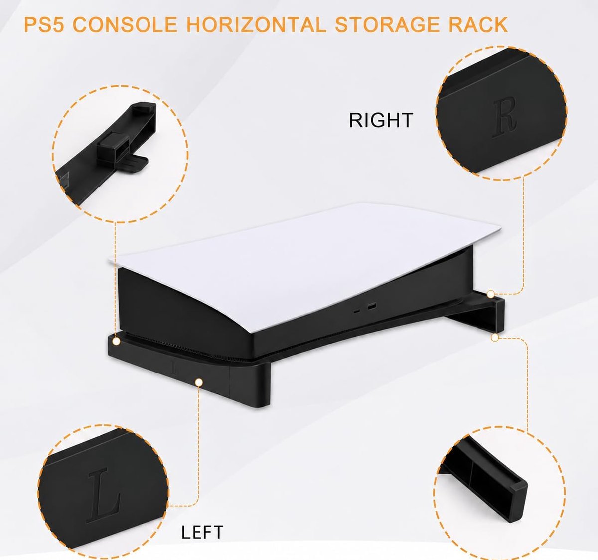 Horizontale standaard voor PS5 - basisstandaard - zwart - veilig en stabiel - ShopVlot