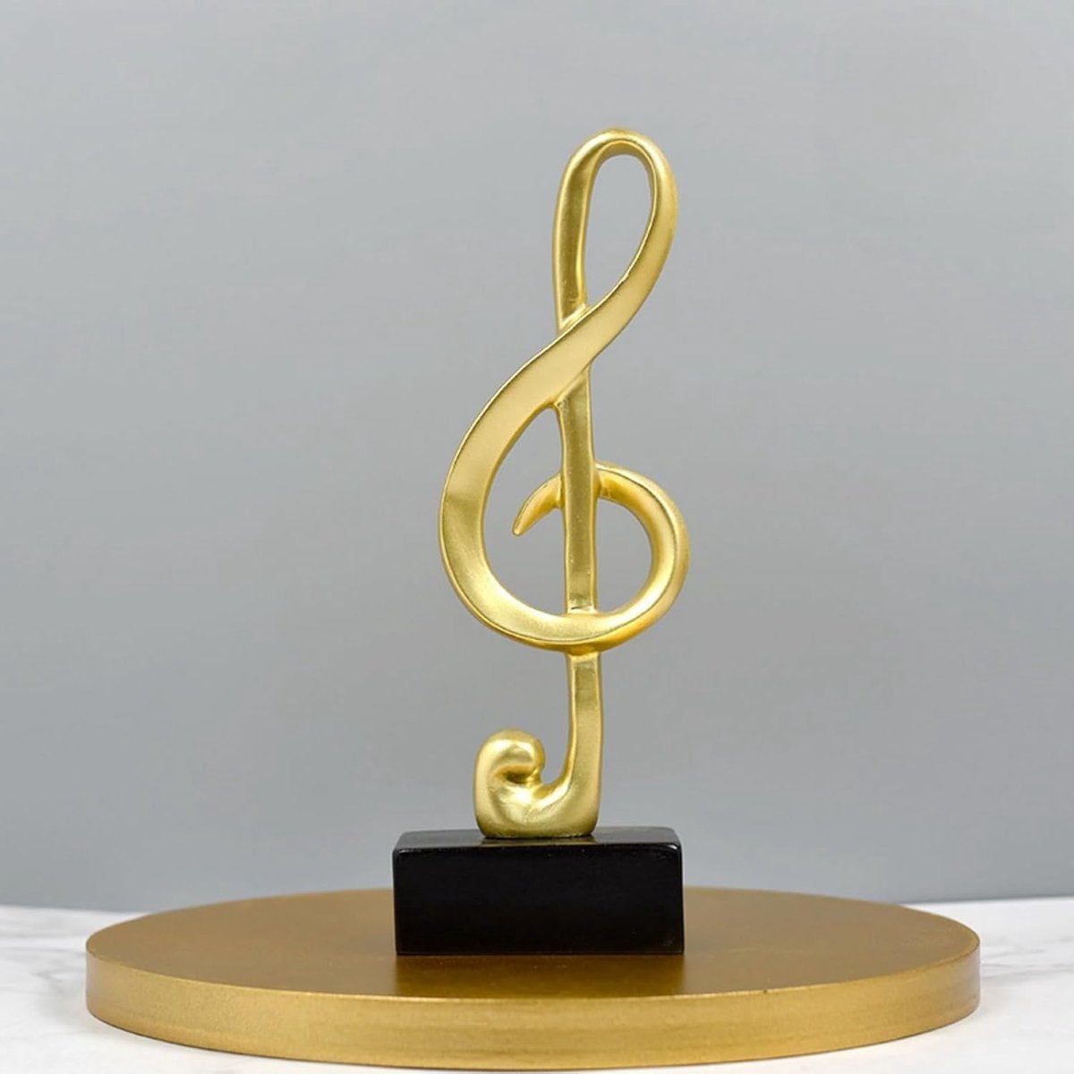 Muzieknoten standbeeld goud - polyresin sculptuur - decoratief figuur - perfect voor muziekliefhebbers - ShopVlot