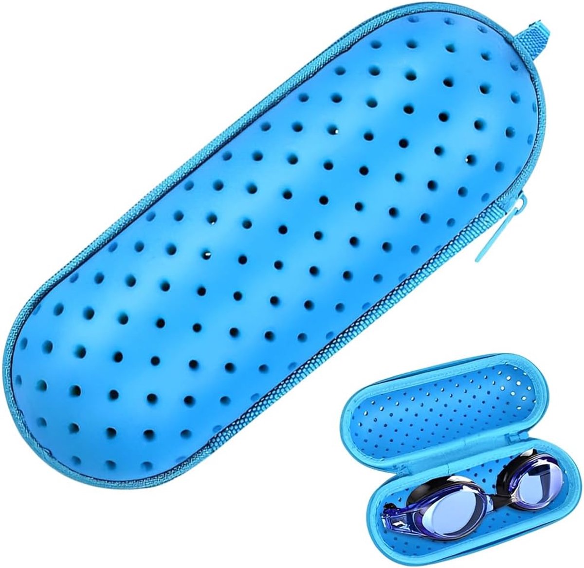 Zwembril Etui Hard Case - Waterdicht - Blauw - Beschermt je zwembril tijdens gebruik - ShopVlot