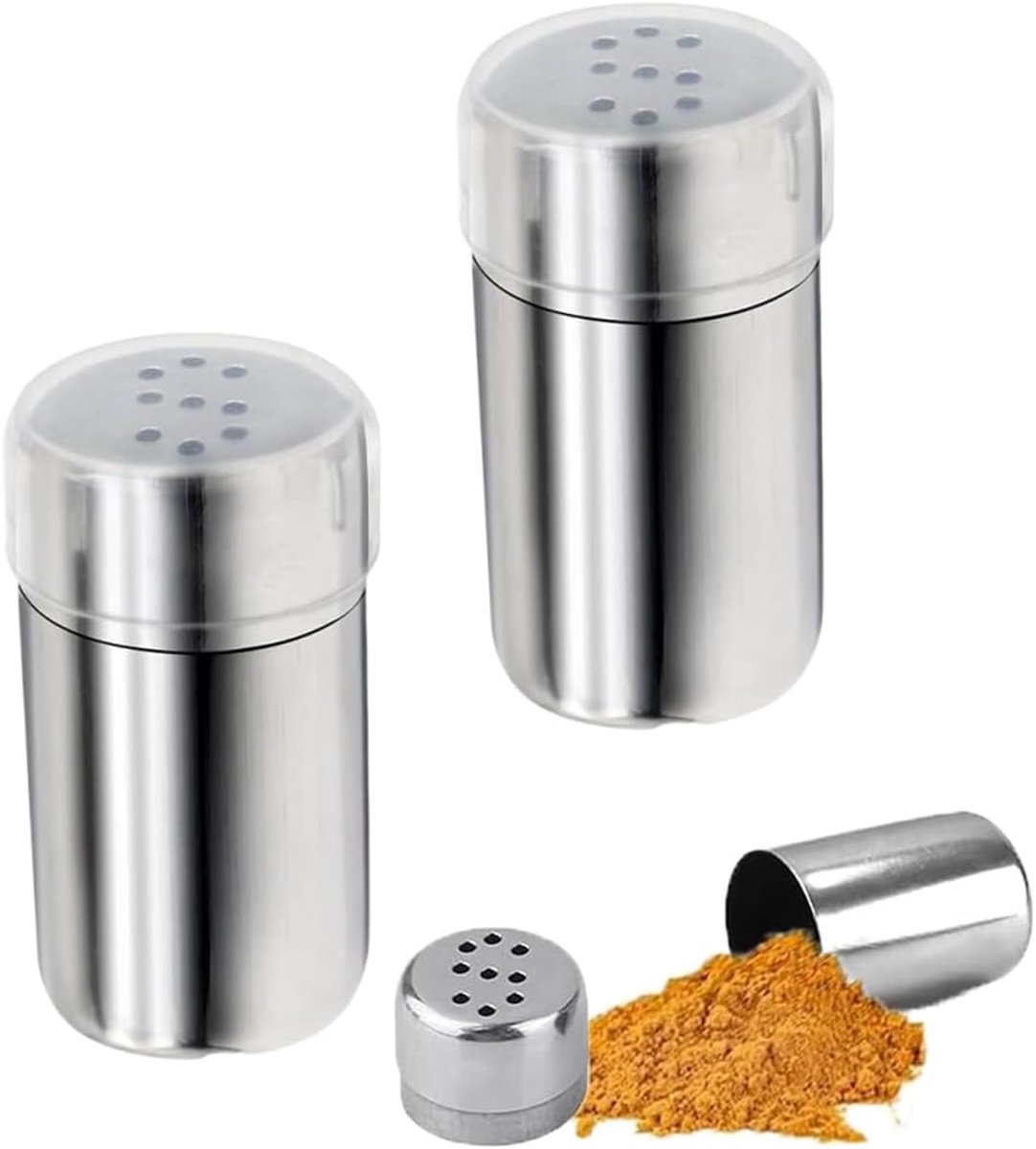 Mini zout- en peperstel - roestvrij staal - compact en draagbaar - ideaal voor lunchbox - ShopVlot