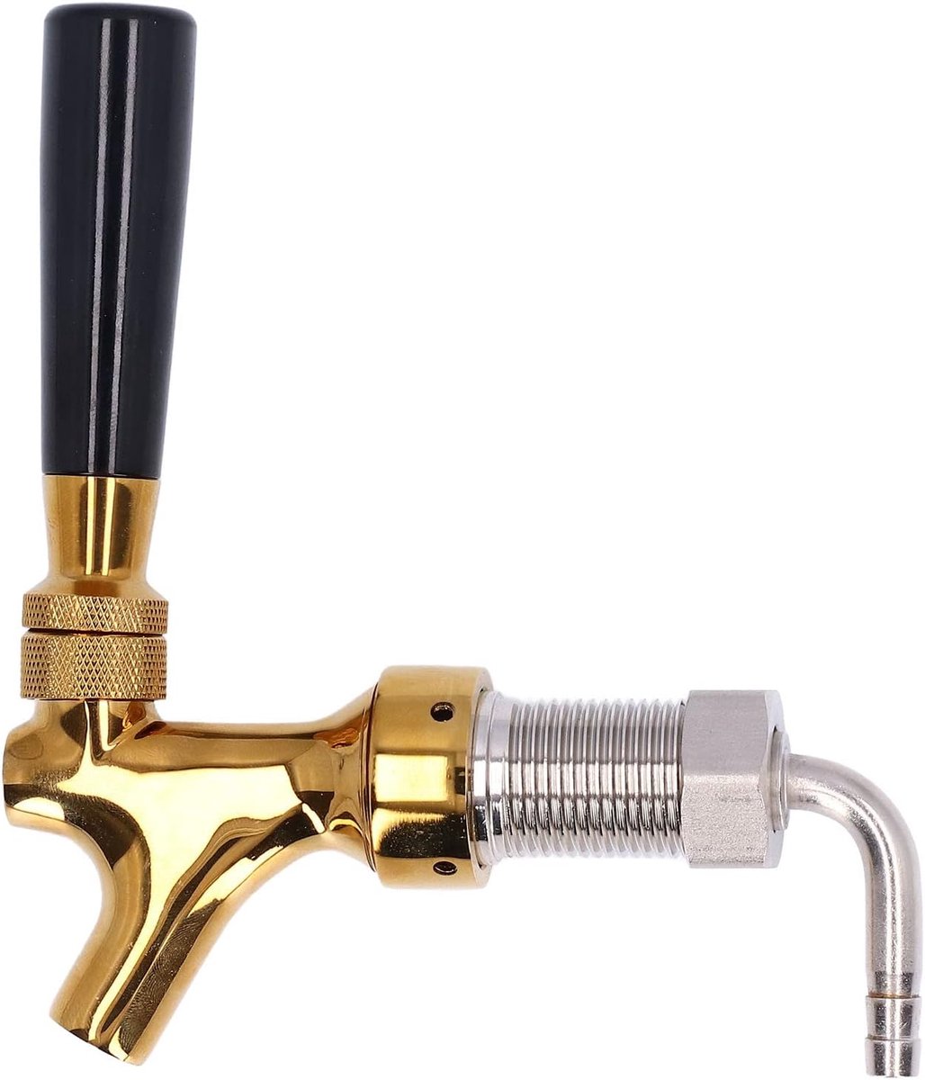 Biertap Keg Faucet - Verstelbaar RVS Messing - Vermindert schuim en bubbels - Voor thuisbrouwer en horeca - ShopVlot