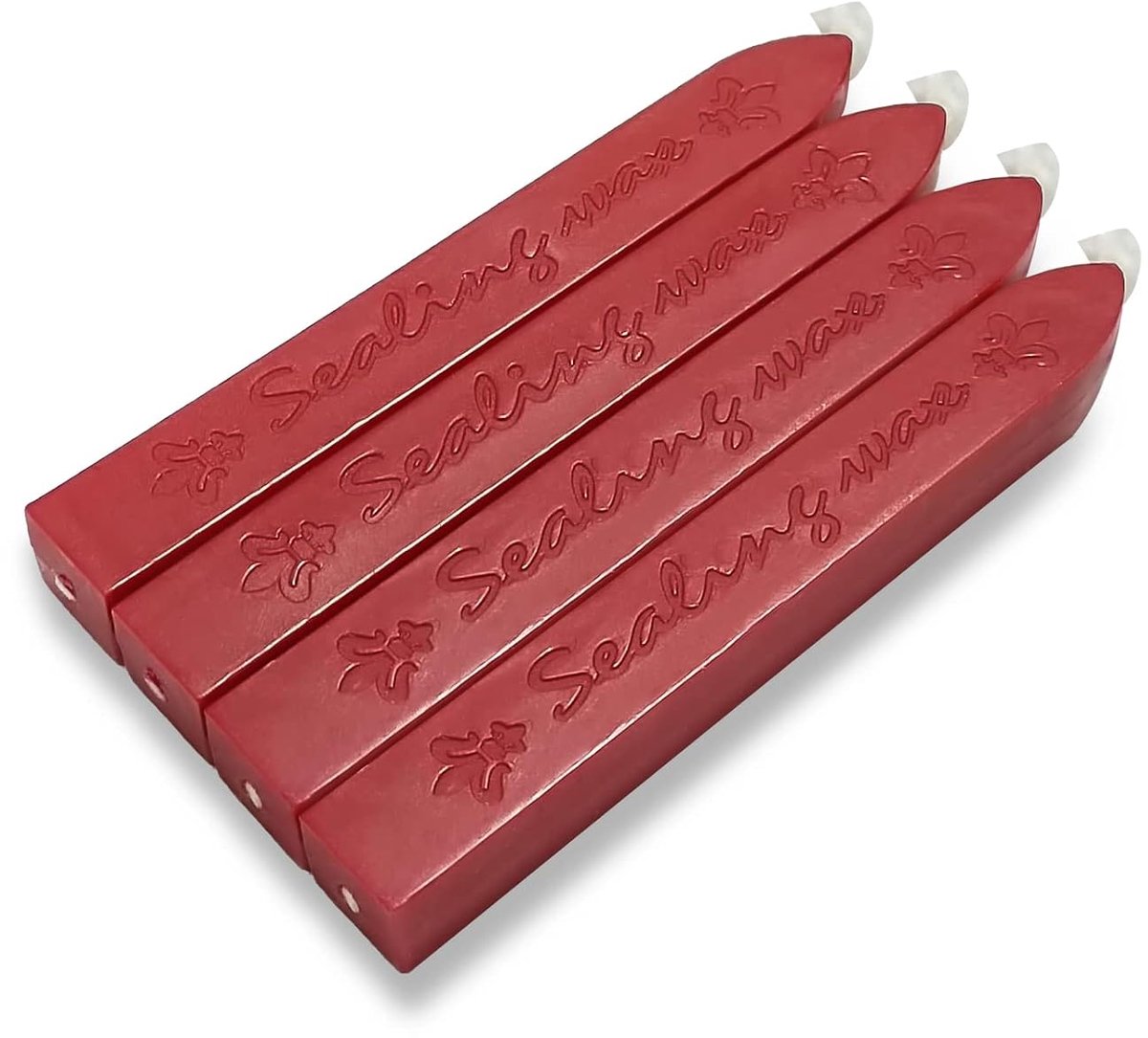 Sealing wax sticks set van 4 - retro stijl - rood - voor vintage brieven en verzegelingen - m-winkel
