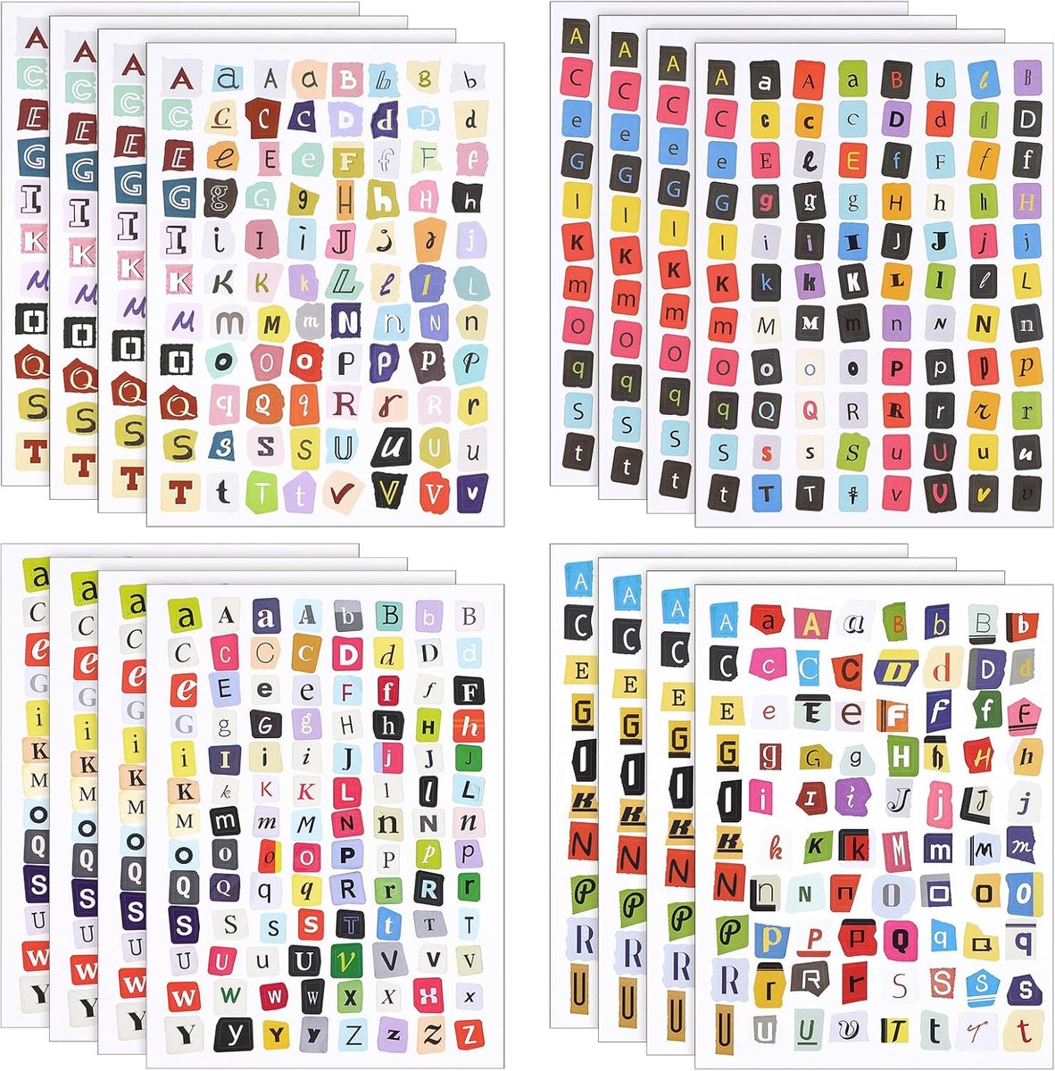Letterstickerset 1440 stuks - Vintage stijl - Waterdicht en zelfklevend - Perfect voor scrapbooking - ShopVlot