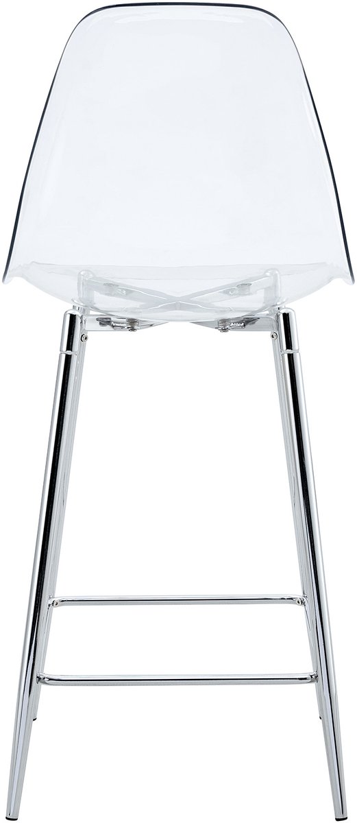 COVREO Barkruk 51x45x102 cm zilver, kunststof zitting met metalen frame Silver