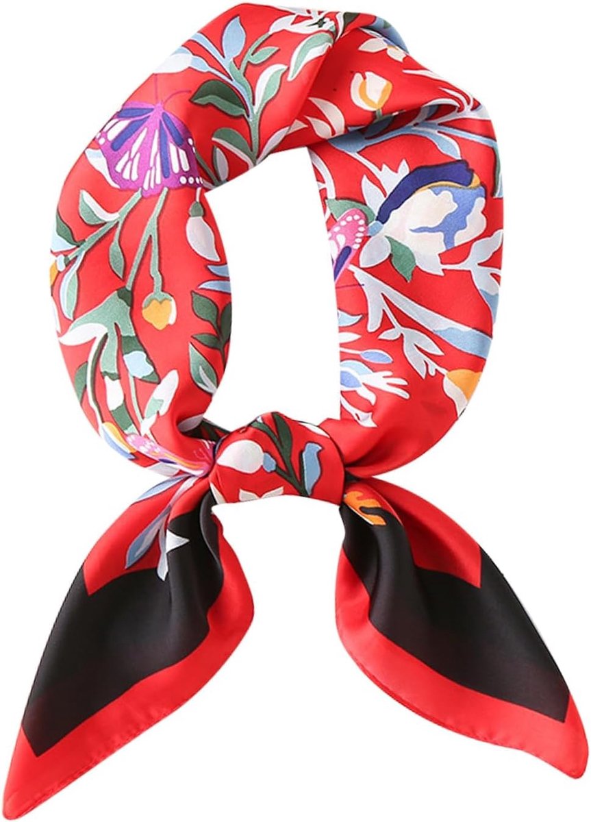 Vintage zijden sjaal 70 x 70 cm - Lichtgewicht satijnen bandana - Perfect voor haaraccessoires - ShopVlot