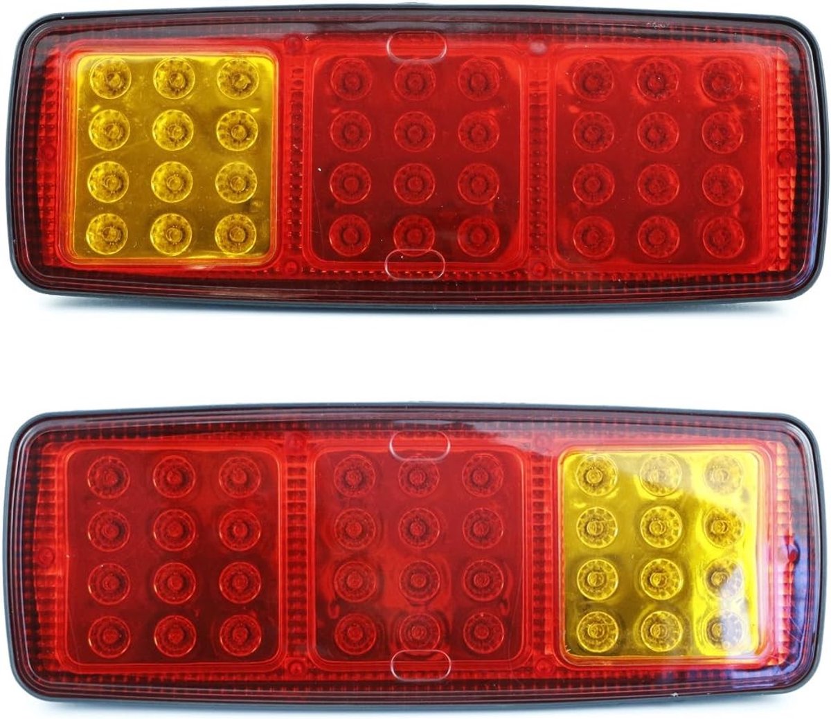 LED Achterlichten - Geel/Rood - 279 x 107 x 23 mm - Slim Design voor Aanhanger, Vrachtwagen, Tractor, Camper, Caravan