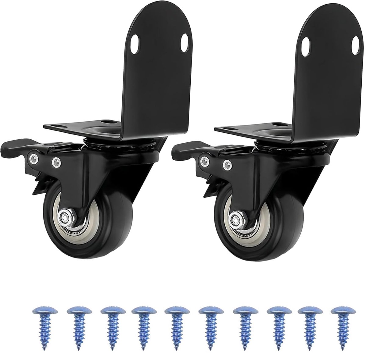Meubels wielen 40 mm - zwarte PU met rem - 360° draaibaar - ideaal voor tafel - ShopVlot