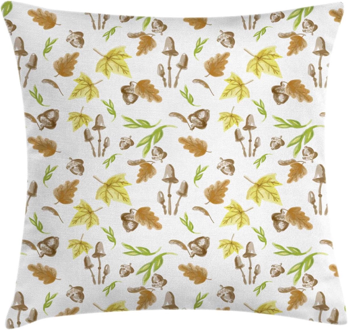 ABAKUHAUS Waterverf Sierkussensloop, Wazig Fall Leaves Acorn, Decoratieve Vierkante Hoes voor Accent Kussen, 40 cm x - ShopVlot