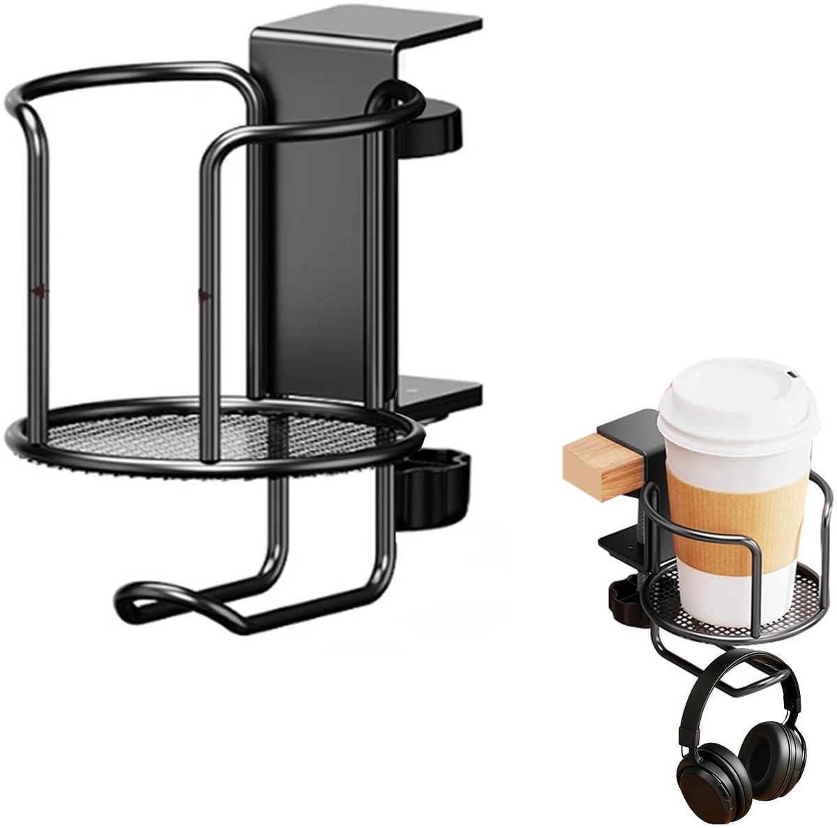 Solidchoice - 2-in-1 Hoofdtelefoonhouder en Bekerhouder voor Bureau