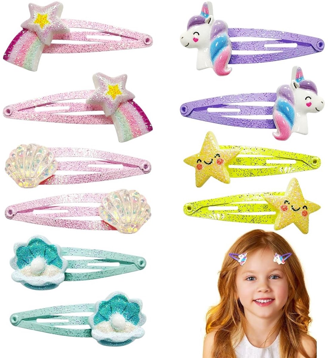 Solidchoice - 20 Stuks Eenhoorn Haarclips voor Meisjes