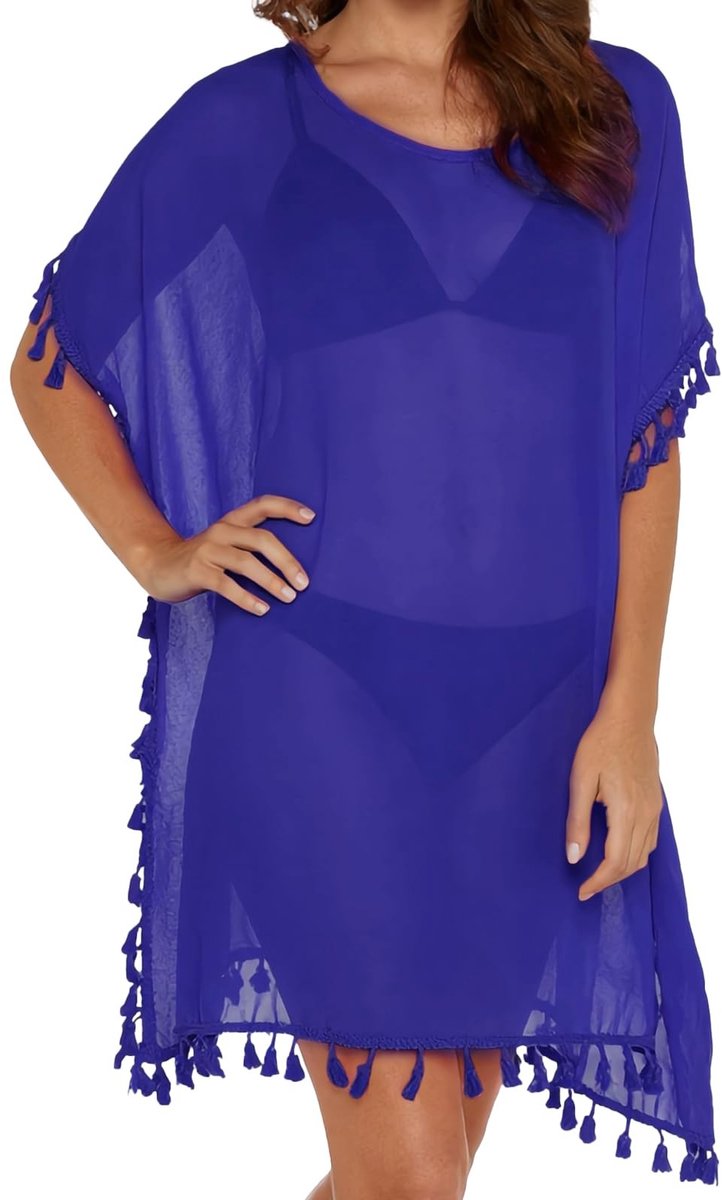 Solidchoice - Dames Strandjurk en Bikini Cover-Up met Franje