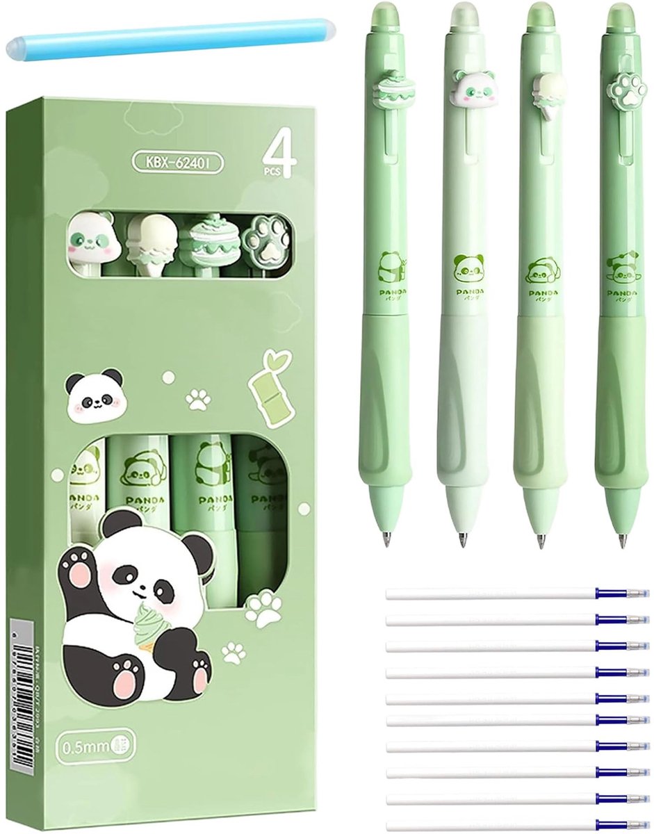 Solidchoice - 4-Pack Raderbare Gelpennen met Navullingen