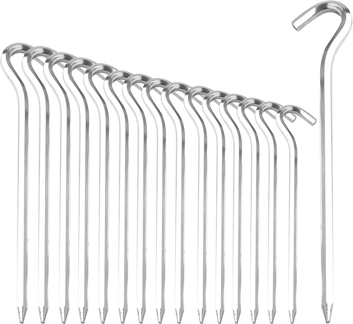 Tentharingen - Zilver - 18 cm - Aluminium Haringen voor Harde Gronden - Voor Kamperen en Buitenactiviteiten
