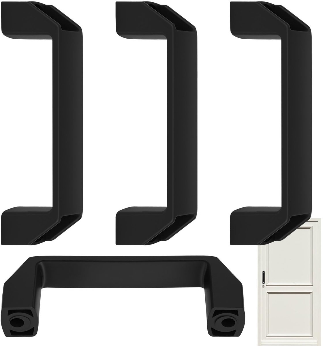 Solidchoice - Set van 4 Zwarte Nylon Handgrepen voor Meubels