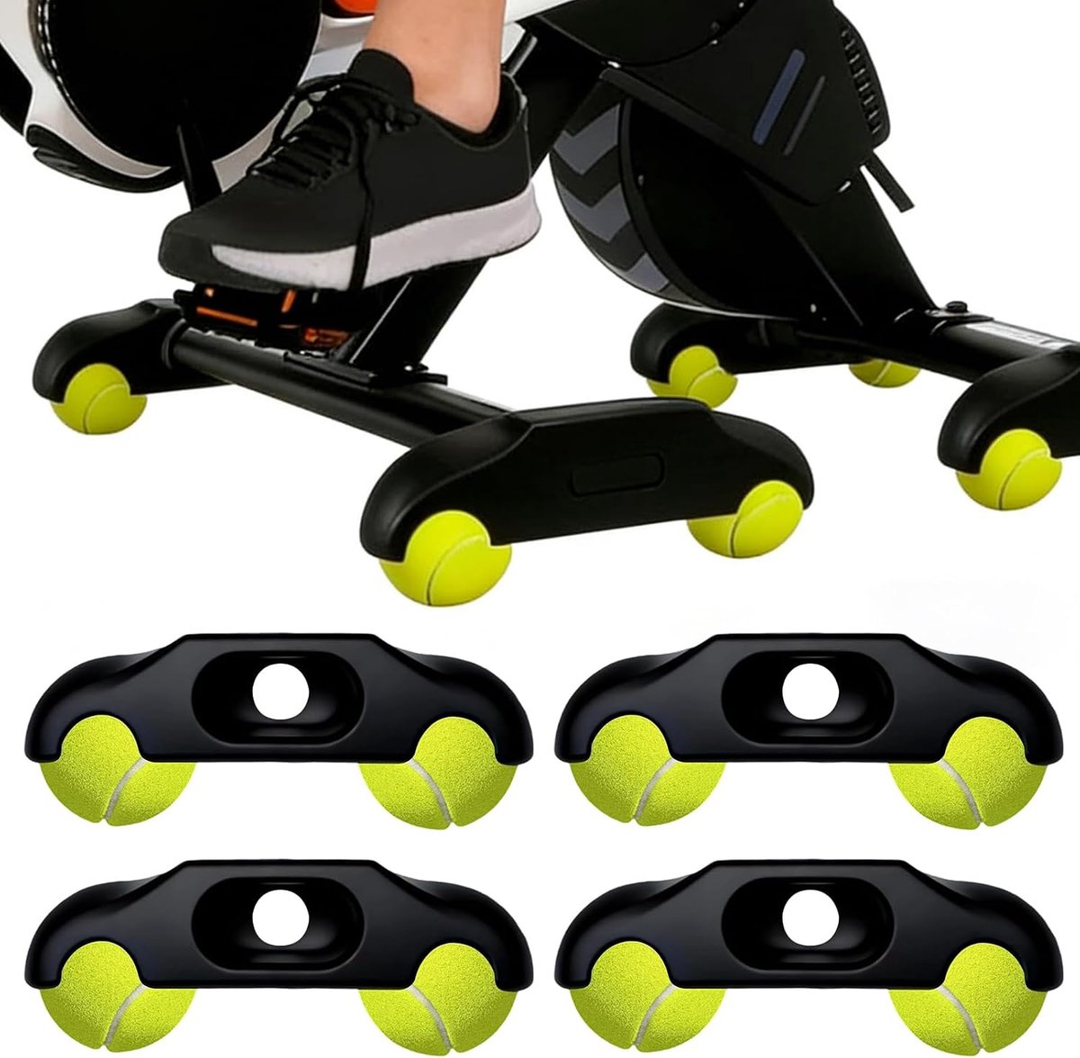 Rocker Plate Voeten 4-Pack - Indoor Cycling Snap Rocker Voet Adapter - Stabiliteit - Natuurlijke rijervaring - ShopVlot