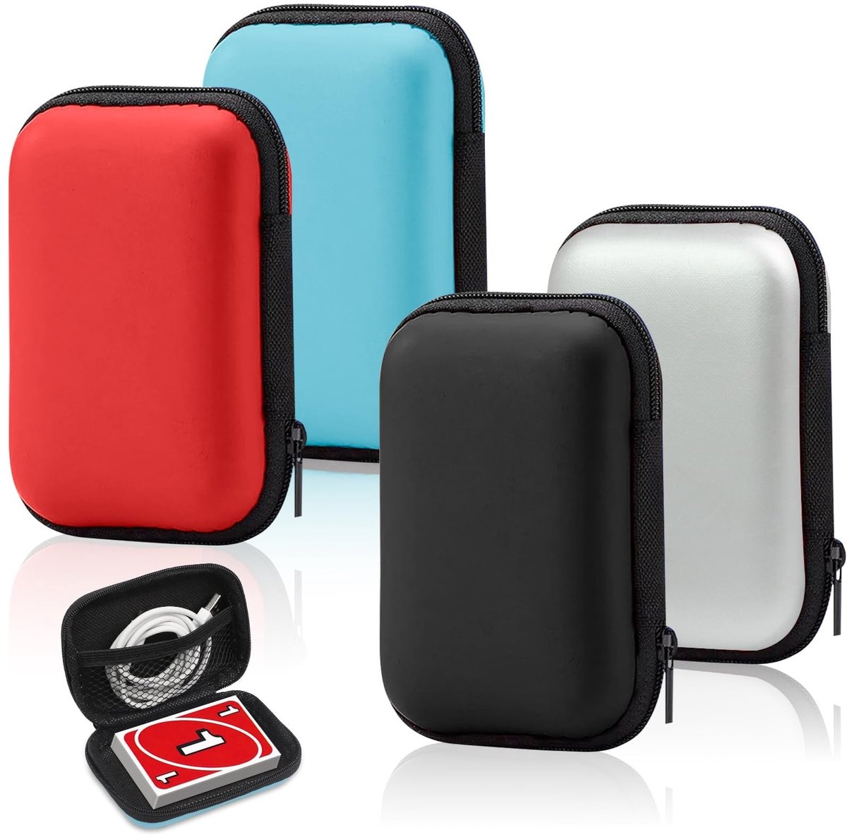 Solidchoice - Set van 4 Waterdichte Kaartendozen voor Spellen en Accessoires
