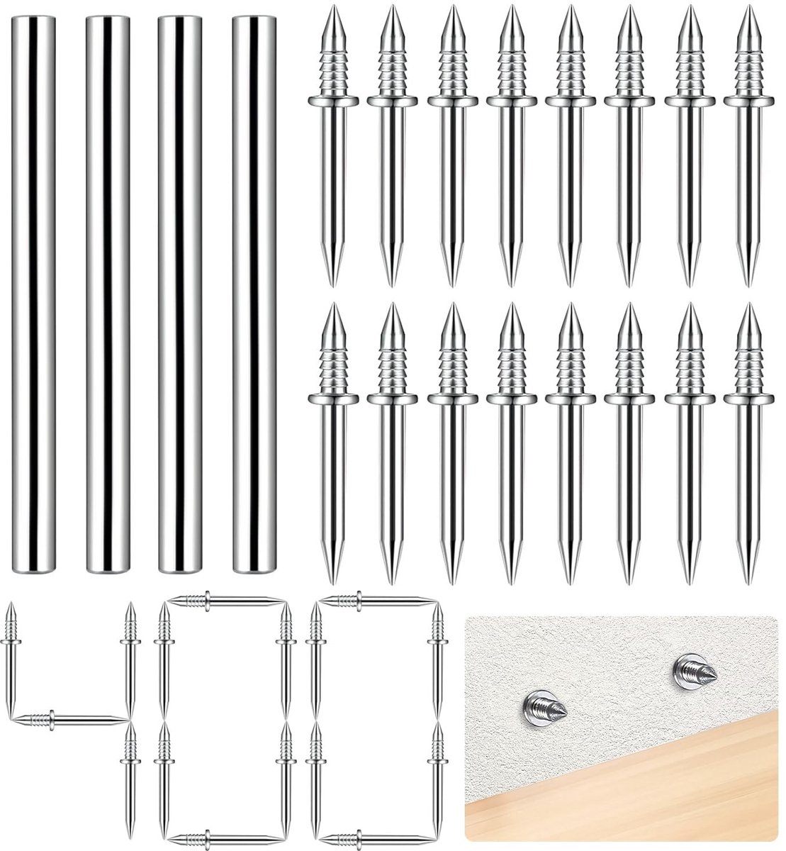 Solidchoice - 400 Stuks Dubbele Hoofdnagels voor Wandbevestiging