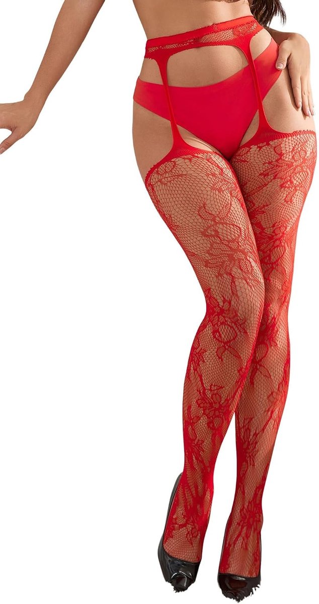 Vrouwen Visnetpanty Thigh High - Sexy Mesh Tights - Plus Size - Perfect voor Halloween - ShopVlot