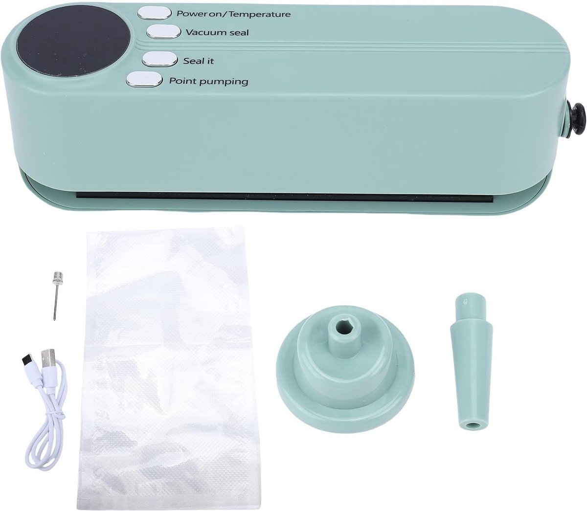 Oplaadbare vacuümmachine - Draagbaar en compact - Voor het bewaren van levensmiddelen - Binnen en buiten gebruik - ShopVlot