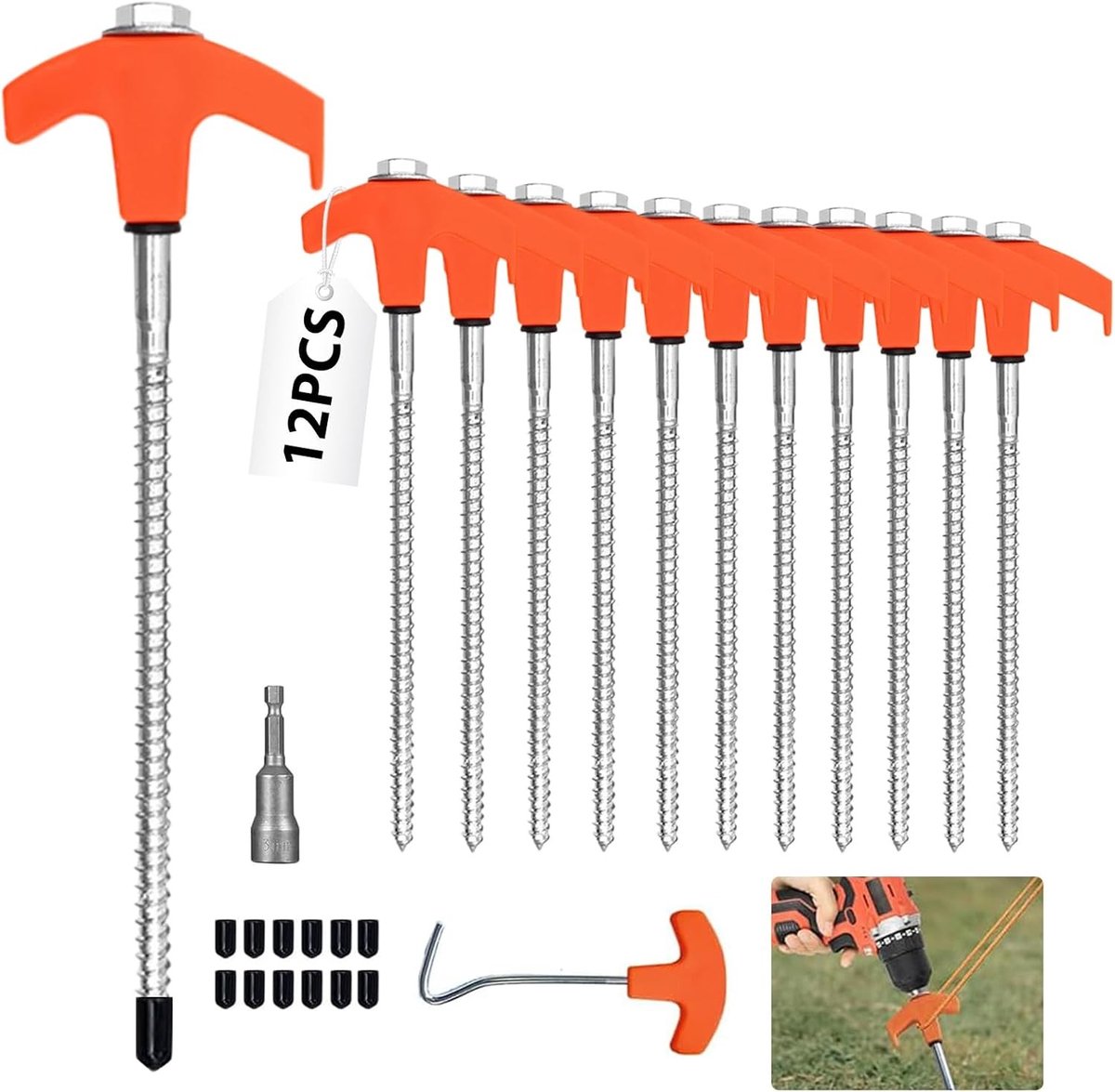 Tentharingen - Staal - 20 cm - Voor Buitengebruik - Voor Tentbevestiging